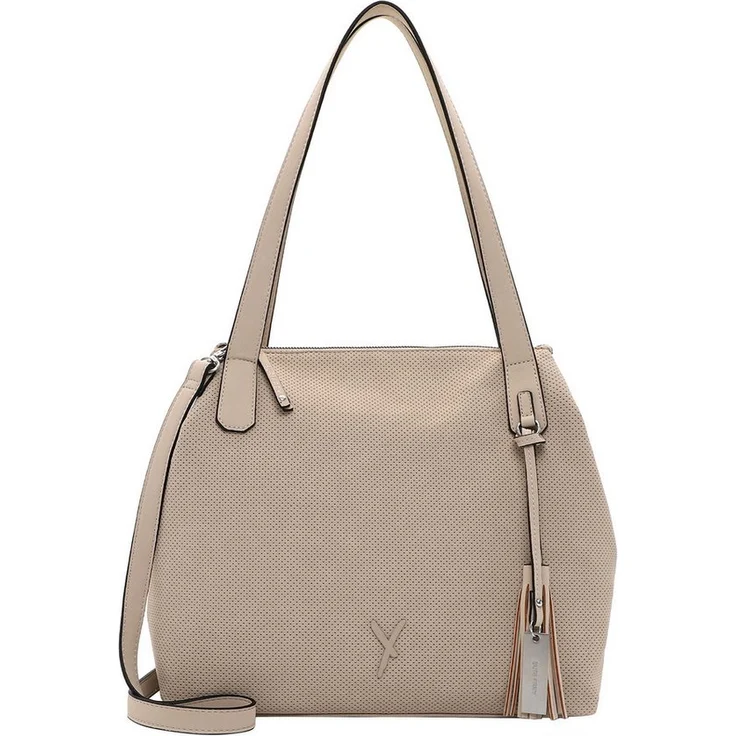 SURI FREY Shopper SFY Romy, Veganer Damen Shopper aus Feinsynthetik mit Lasercut-Optik, Uni-Design, abnehmbarem Umhängeriemen - Schwarz – Bild 1