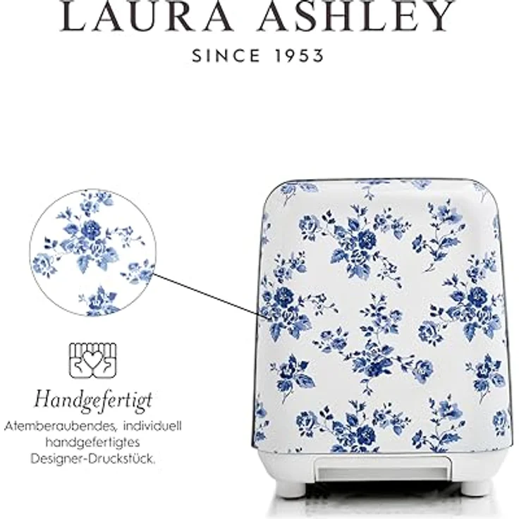 VQ Laura Ashley 2-Scheiben-Toaster, Edelstahl Vintage-Toaster mit 7 Bräunungsstufen, Auftau- und Aufwärmmodi, Warmhalterost, Farbe: China Rose – Bild 4