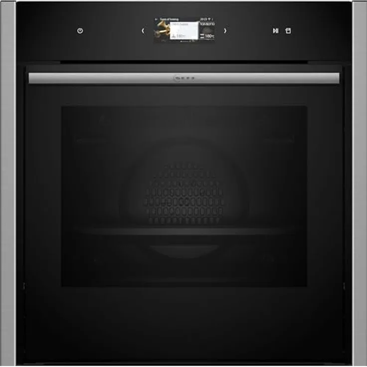 Neff B64FS31N0, N90, FullSteam Slide und Hide Dampfbackofen, 60x60cm, Edelstahl, 4.1 Zoll Full Touch TFT-Farb- und Grafikdisplay, Home Connect, Soft Opening und Soft Close