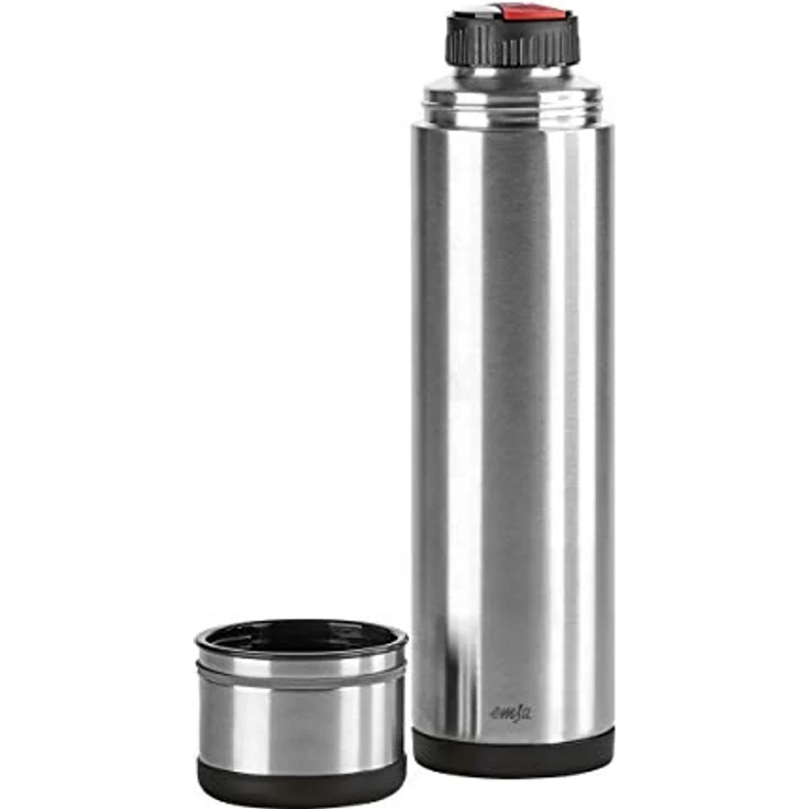 Emsa 509239 Isolierflasche (Mobil genießen, 1,0 Liter, Safe Loc Pro Verschluss, Mobility) schwarz-anthrazit – Bild 3