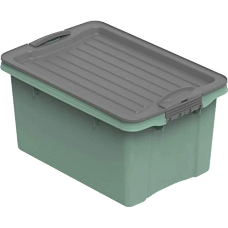 Rotho Compact Aufbewahrungsbox 4,5l mit Deckel, Kunststoff (PP recycelt) BPA-frei, grün, A5/4,5l (27,0 x 18,5 x 15,0 cm) – Bild 1