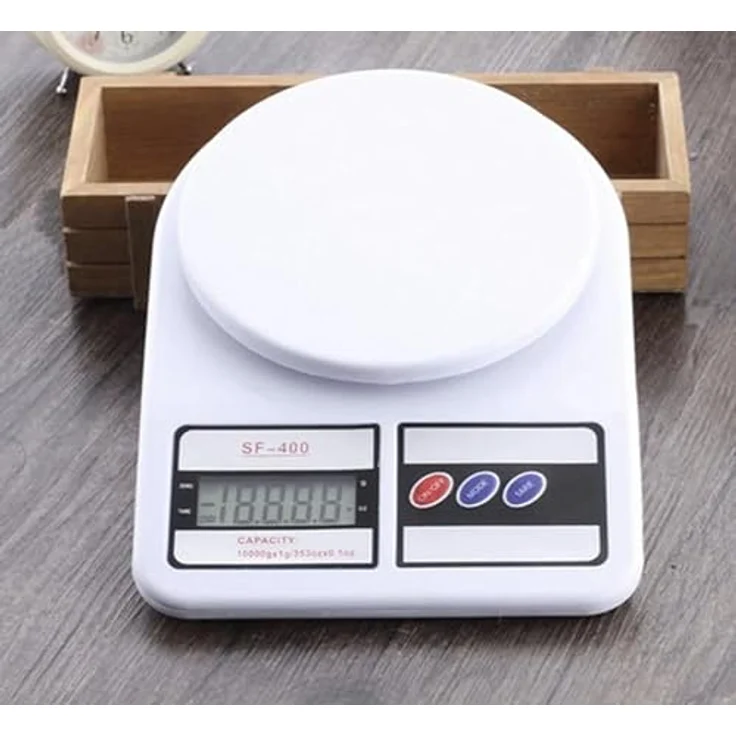 Ruhhy Elektronische Küchenwaage, digital, bis 10 kg mit 1 g Genauigkeit, weiß, inkl. 2 AAA-Batterien – Bild 3