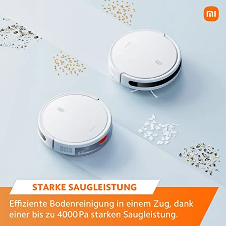 Xiaomi Robot Vacuum E12 Saug- & Wischroboter, Smart Reinigungsplan mit APP Steuerung und Google & Alexa, 4000 Pa Saugkraft, 110 Min Laufzeit, Teppich Tierhaare Hartböden, Ladestation, WLAN – Bild 3