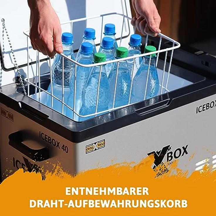 CroosTools Kompressorkühlbox IBOX 40L, EEK E, 12V,24V-230V, silber – Bild 5