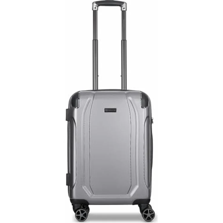 bugatti Valencia Handgepäck Koffer | Cabin Max Trolley 4 Rollen, arretierbarer Griff, Kreuzpackgurt | 38 cm x 24 cm x 55 cm, Schwarz – Bild 2