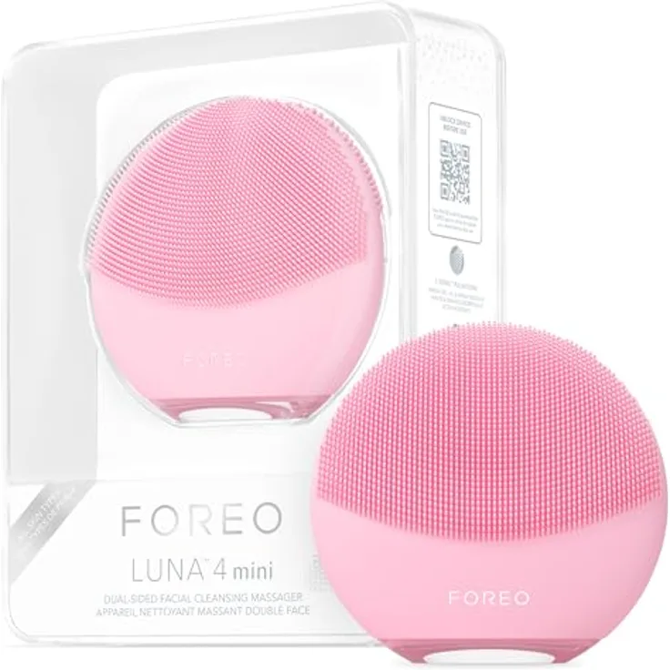 FOREO LUNA™ 4 mini, Gesichtsbürste mit T-Sonic™ Pulsationen, 30-sekündigem Glow-Boost-Modus, Pearl Pink