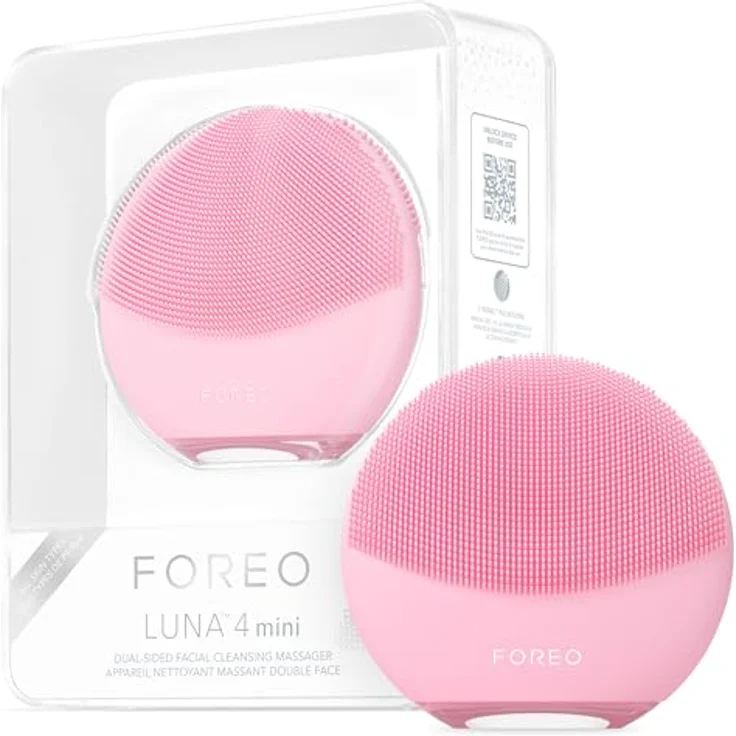 FOREO LUNA™ 4 mini, Gesichtsbürste mit T-Sonic™ Pulsationen, 30-sekündigem Glow-Boost-Modus, Pearl Pink – Bild 1