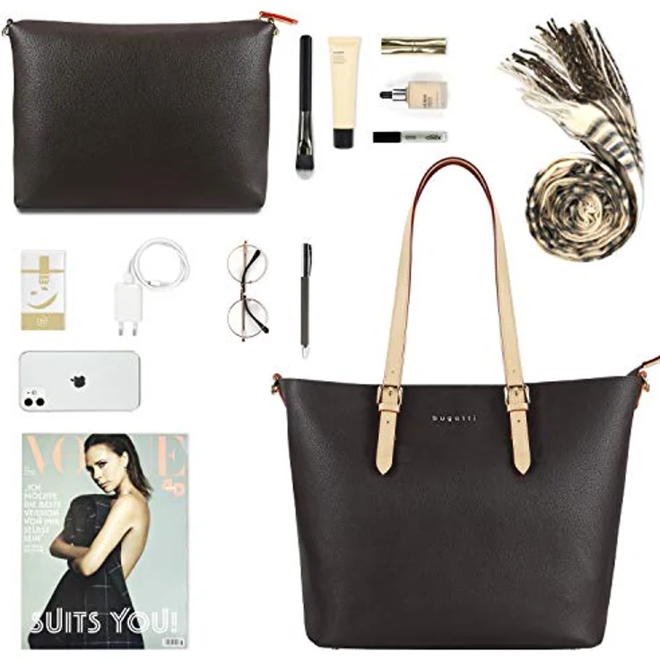 bugatti Shopper ELLA, 2-in-1 Einkaufstasche mit herausnehmbarer Innentasche, braun – Bild 6