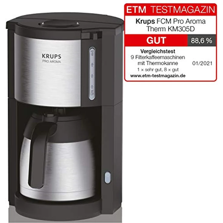 Krups KM305D10 ProAroma Thermo-Filterkaffeemaschine, 800 Watt, schwarz-edelstahl – Bild 2