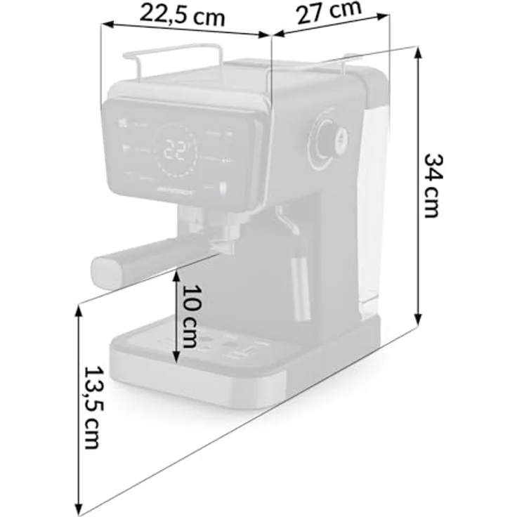 Berdsen BD-771, Kanne Kaffeemaschine 20 bar mit Milchaufschäumer, schwarz – Bild 3