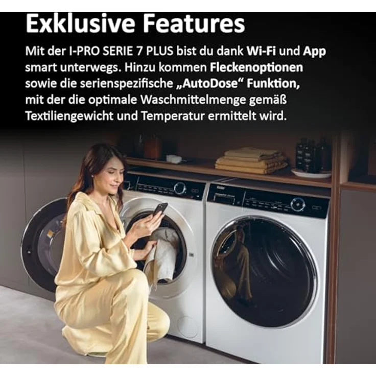 Haier HW90-BD14979EU1, 9 kg Waschmaschine mit hOn App, DirekMotion Motor und Dampffunktion, A Energieeffizienzklasse, Vollwasserschutz – Bild 4