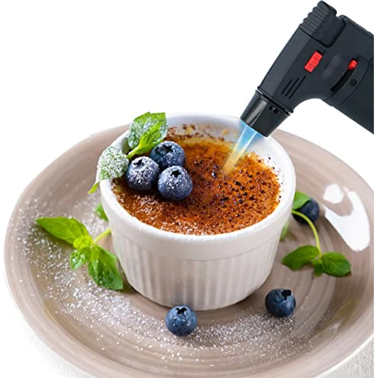 Bubble Store Creme Brulee Brenner, Flambierbrenner mit einstellbarer Flammenhöhe, inkl. Butan Gas, silber – Bild 2