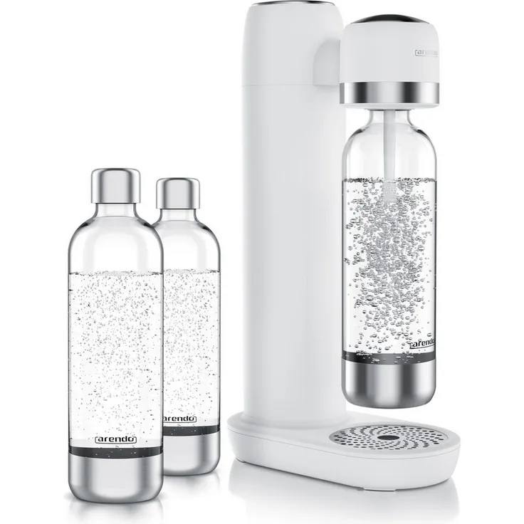 Arendo Wassersprudler Soda Streamer, 4-tlg. Set mit 3x 1000 ml BPA-freien Flaschen, individuell dosierbarer Sprudel, kompatibel mit 60l CO2-Zylindern