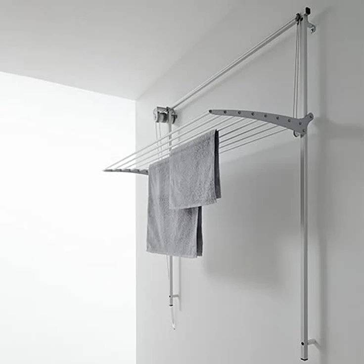 Foxydry Wall, Vertikaler Wäscheständer aus Aluminium und Stahl, höhenverstellbar, 152x52x137 cm, Grau, 150 – Bild 2