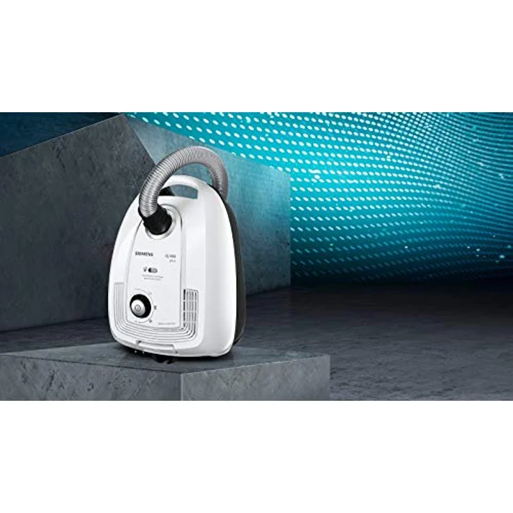 Siemens Bodenstaubsauger VSP3T212, weiß-schwarz, 900 Watt, mit Beutel, inkl. Turbobürste, Fugendüse und XXL-Polsterdüse – Bild 2