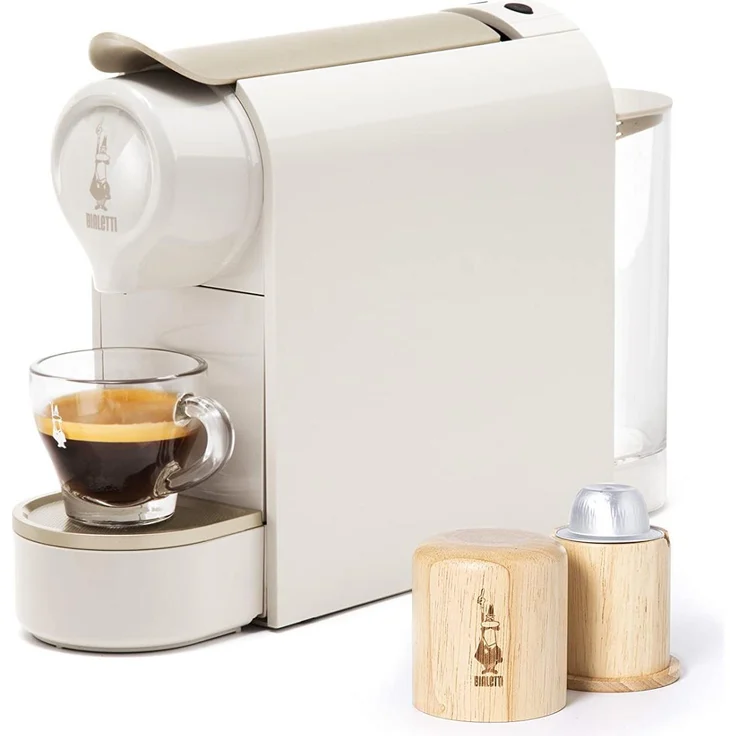 Bialetti Gioia Responsible, Kapselmaschine aus recyceltem Kunststoff mit 20 bar Pumpe, beige