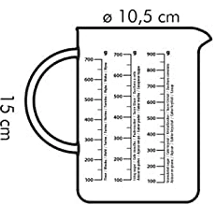 Tescoma Glas-Messbecher Delicia, 1 l, hitzebeständiges Borosilikatglas – Bild 6