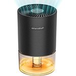 CONOPU Luftentfeuchter Elektrisch, Energiesparend Raumentfeuchter Automatische Abschaltung, 7 Farbe Nachtlicht, Entfeuchter Keller Klein Ultra-leise Schrank, Badezimmer, Schlafzimmer, Büro, Schwarz