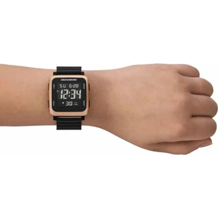 Skechers Chronograph BECKWORTH SR6311, digitale Damenuhr mit Silikonarmband und Stoppfunktion, quadratisches Design – Bild 3