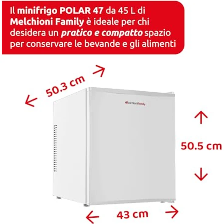 Melchioni Polar 47 Bianco, Freistehender Kühlschrank 45 l E, thermoelektrisch, Weiß, kompakt – Bild 3
