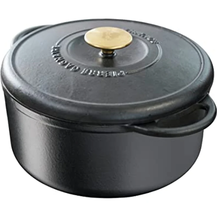 Tefal Pierre GAGNAIRE Heritage Bräter aus Stahlguss, rund, 25 cm / 5,1 l, Induktion, Gußeisen, Schwarz – Bild 4