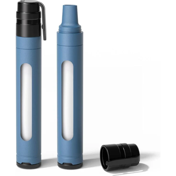 joypur Wasserfilter Outdoor Survival Stift, 0,01 µm Ultrafiltration mit Aktivkohle, 3000 L Kapazität, Blau, 2er Set