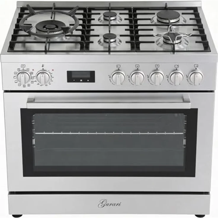 Gurari GCH E 818 X, 90 cm Edelstahl Gas Elektro Standherd mit 126 L Backofen, Selbstreinigung, AirFry, 11 Funktionen, WOK – Bild 3