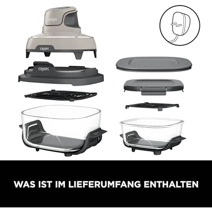 NINJA Fritteuse Crispi FN101EUST, Heißluftfritteuse mit 4 Kochfunktionen, 3,8 L Kapazität, Glasbehälter, hitzebeständig, BPA-frei – Bild 2