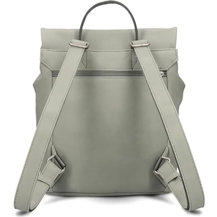 Zwei Mademoiselle.M City Rucksack, 29 cm, grau, 100% Polyurethan, 24 cm x 13 cm – Bild 5