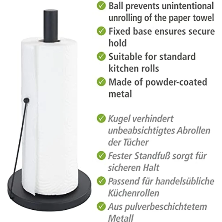 Wenko Küchenrollenhalter Clayton Schwarz – Bild 2
