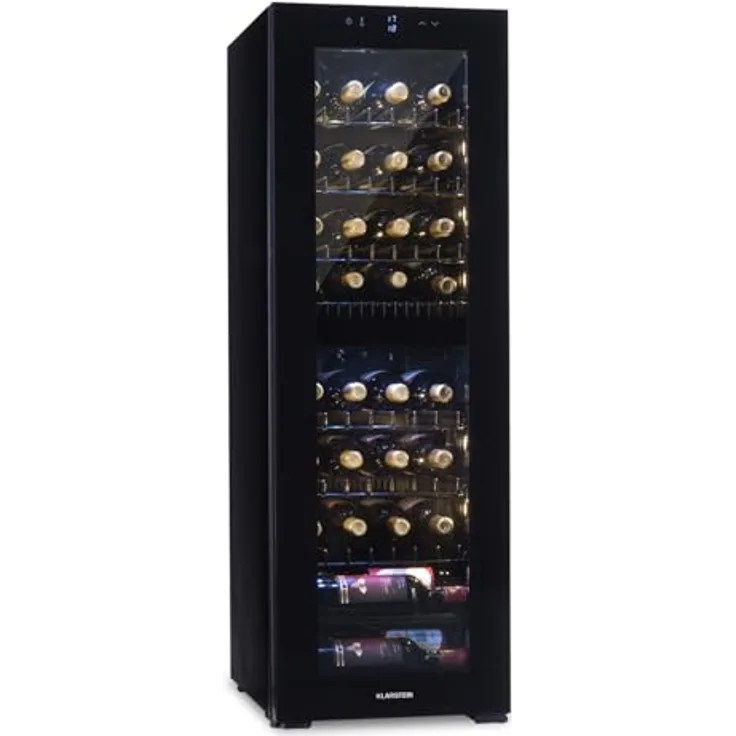 Klarstein Weinkühlschrank Freistehend, 2 Zone mit Glastür, Indoor/Outdoor Beersafe, 5-18°C, 39 Flaschen