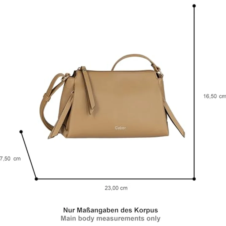 Gabor Jenny Umhängetasche S, 23 cm, Beige, robuste Polyurethan-Verarbeitung, längenverstellbarer abnehmbarer Umhängeriemen, praktische Fächer – Bild 4