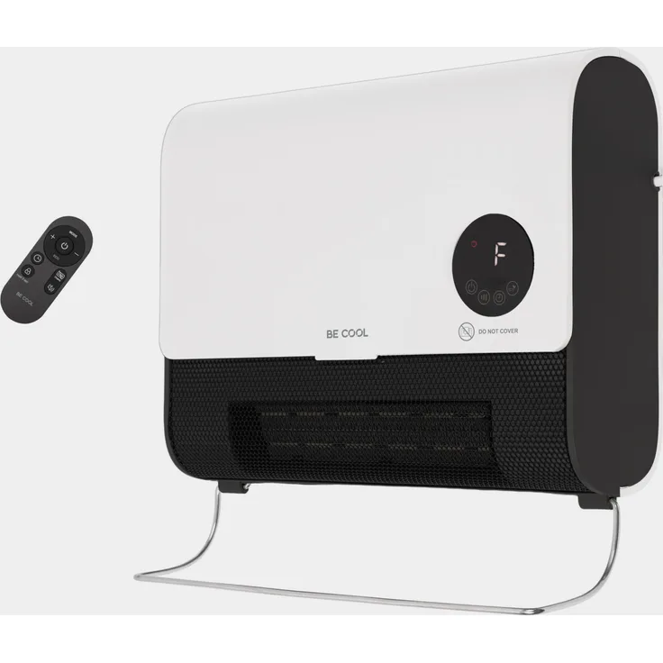 BE COOL Wand-Heizlüfter 2000W "Daniel" BCDaniel26 mit Fernbedienung, 2 Heizstufen und 12-Std.-Timer, platzsparendes Design