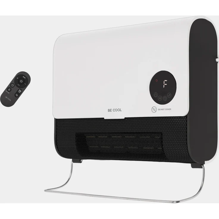 BE COOL Wand-Heizlüfter 2000W "Daniel" BCDaniel26 mit Fernbedienung, 2 Heizstufen und 12-Std.-Timer, platzsparendes Design