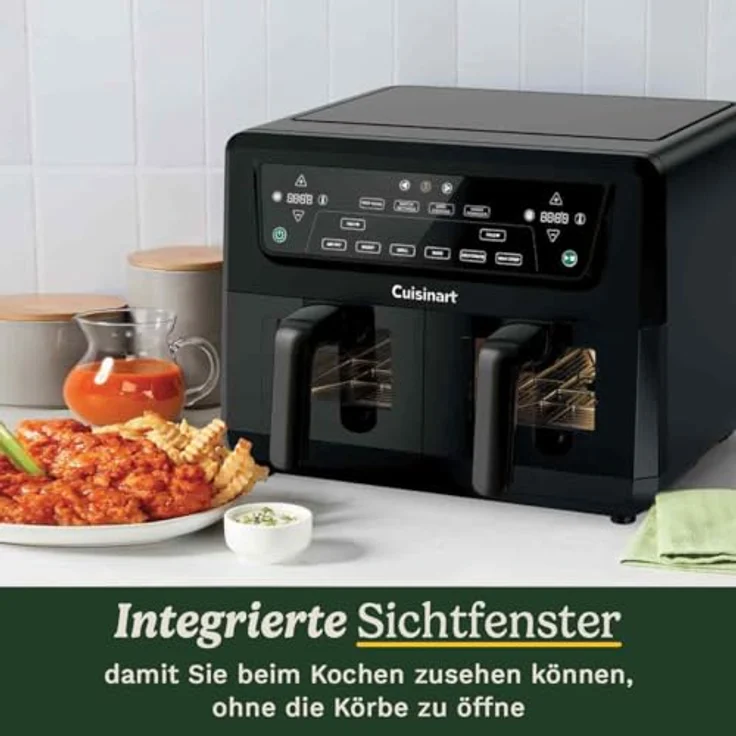 Cuisinart XXL Zweizonen-Heißluftfritteuse, 6-in-1 Kochfunktionen, PFAS-frei, 2 x 5,2L Kapazität für 8+ Portionen, spülmaschinenfeste Teile – Bild 5