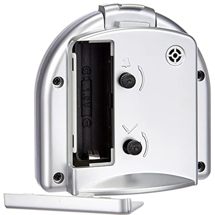 Technoline Quarzwecker Modell SD, analoger Wecker mit nachtleuchtenden Zeigern, silber – Bild 5