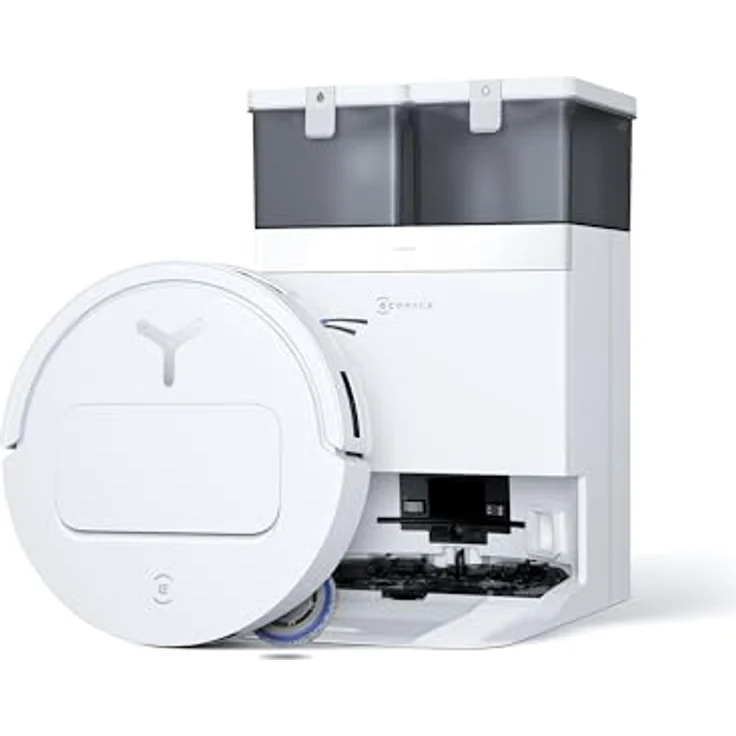 ECOVACS DEEBOT T50 Omni Gen3 Saugroboter mit Wischfunktion, 25.000 Pa Saugkraft, ZeroTangle 3.0, AIVI 3D 2.0, All-in-One-Omni-Station, ultraflach 81 mm, Mattweiß – Bild 1