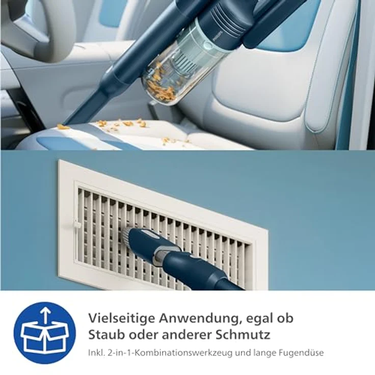Philips Nass-Trocken-Akkusauger XC5242/10 5000 Series „Teppichwunder“, 50,4 W, beutellos, mit Aqua-Modul, 60 Minuten Laufzeit, blau – Bild 5