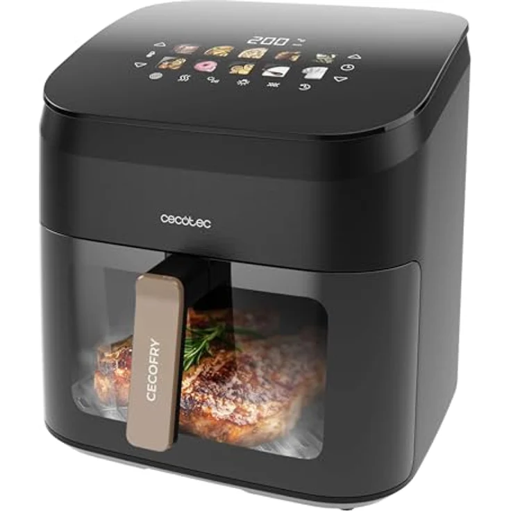 Cecotec Cecofry&Grill Smokin' 8500, Heißluftfritteuse mit 8,5L, 2200W, Temperaturregelung 40-200°C, integrierter Smoker und Grillplatte – Bild 3