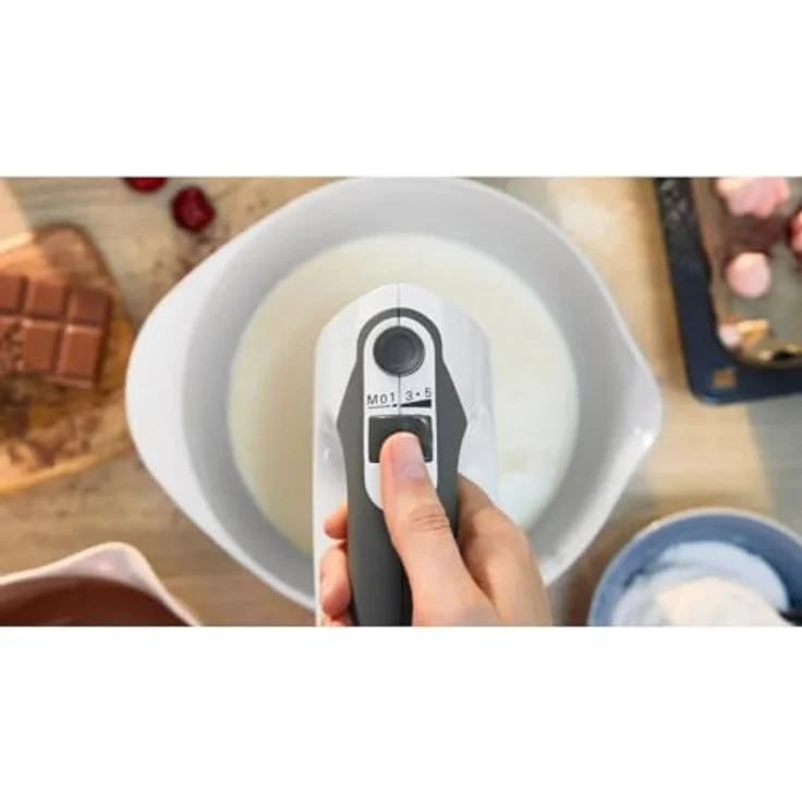 BOSCH Handmixer Bosch MFQ37400 Handrührer ErgoMixx 750W, weiß, grau - 5 Geschwindigkeitsstufen, Soft Touch, spülmaschinengeeignet – Bild 3