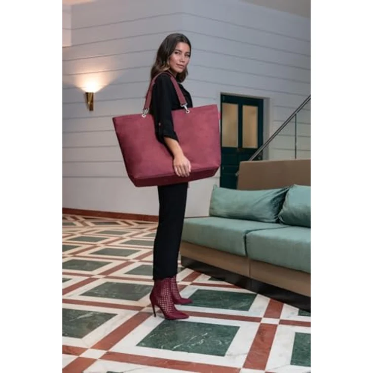 Reisenthel Einkaufstasche shopper XL, großer Einkaufsbeutel mit abnehmbaren Henkeln und Handytasche, braun – Bild 5