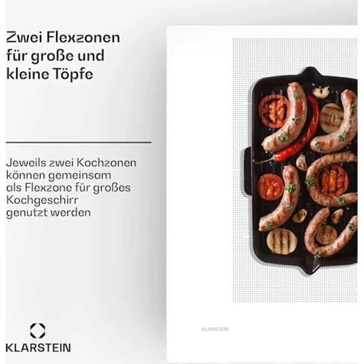 Klarstein Chef-Fusion Induktionskochfeld Mit Dunstabzug - 7.200-W-Flex-Zone, 610 m³/h Saugleistung, Energieeffizienzklasse A, Touch-Bedienung, Glasoberfläche, 90 cm, Schwarz – Bild 3
