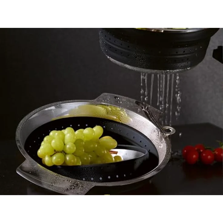 Rösle 16124 Seiher faltbar, 24 cm Durchmesser, schwarz – Bild 3