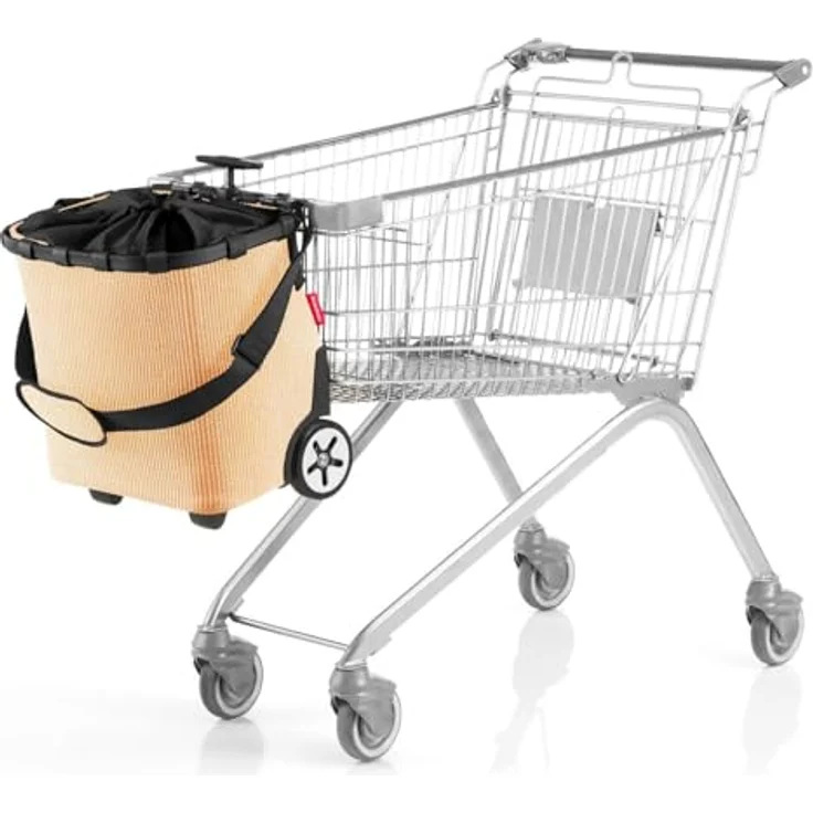 reisenthel carrycruiser Frame Raffia Black, Tragbarer Einkaufstrolley mit 40 l Volumen, Stabiler Aluminiumrahmen, Schultergurt und herausnehmbarer Netz-Innentasche, wasserabweisend – Bild 5