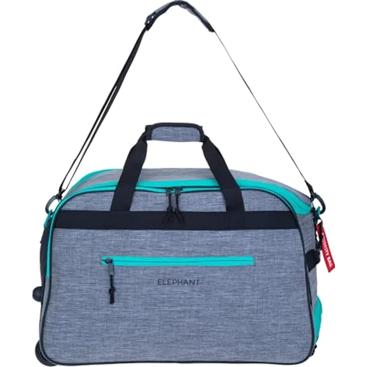 Elephant Reisetrolley Weekender Duffle Travel 55 cm Trolley Reise Damen Herren Handgepäck Rollen Grau-Türkis 13030 – Bild 3