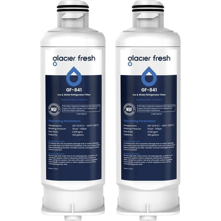 GLACIER FRESH Wasserfilter Ersatz für Samsung DA97-17376B HAF-Qin, 97,9% Chlorentfernung, 2er Pack, BPA-frei