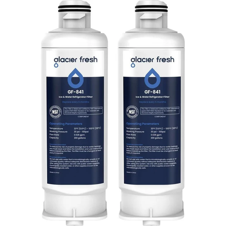 GLACIER FRESH Wasserfilter Ersatz für Samsung DA97-17376B HAF-Qin, 97,9% Chlorentfernung, 2er Pack, BPA-frei