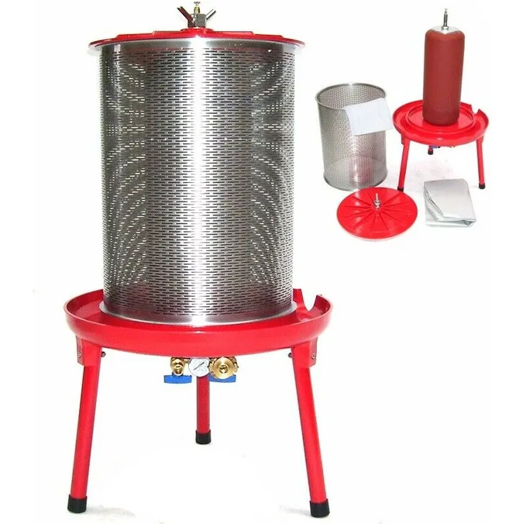 Apex Hydropresse 56324, 40L Saftpresse aus Edelstahl mit hoher Saftausbeute und regulierbarem Wasserdruck