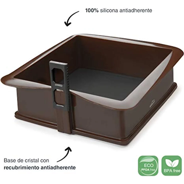LACOR Demontierbar Cuadrat Schimmel, Silikon, Braun, 21 cm – Bild 4