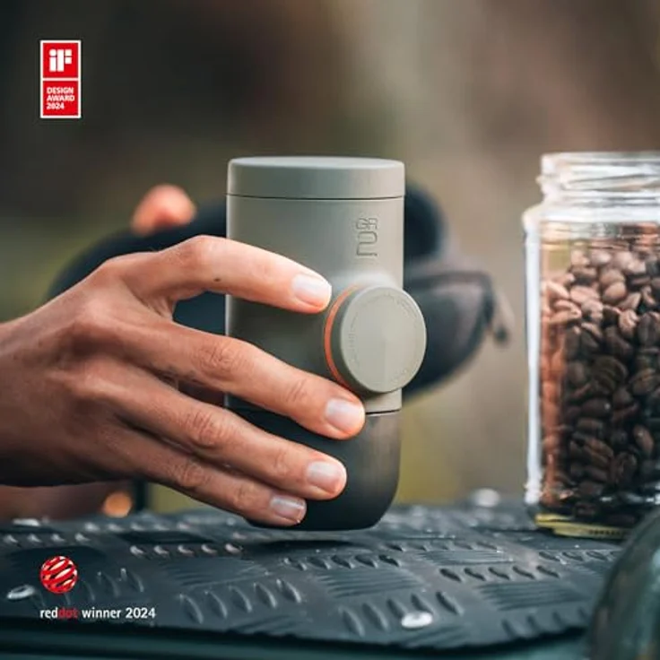 WACACO Minipresso GR2, Espressomaschine für den Außenbereich, Manuell betrieben, 18 Bar, Ultra-klein für Reisen, Grün – Bild 2